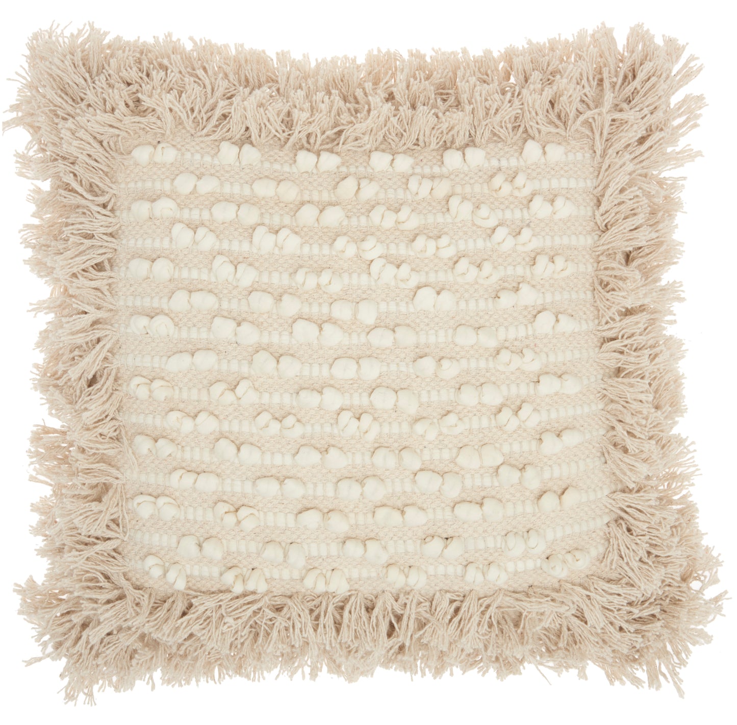 Life Styles DL026 Cotton Loop Stripe Center Throw Pillow From Mina Victory By Nourison Rugs
