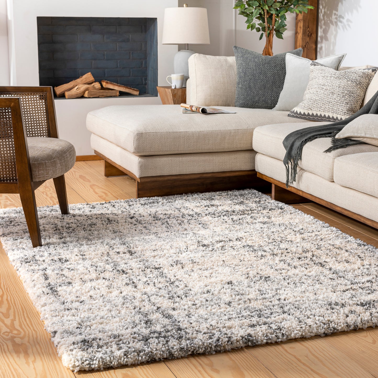 Eskimo Shag 29150 Machine Woven Synthetic Blend Indoor Area Rug by Surya Rugs