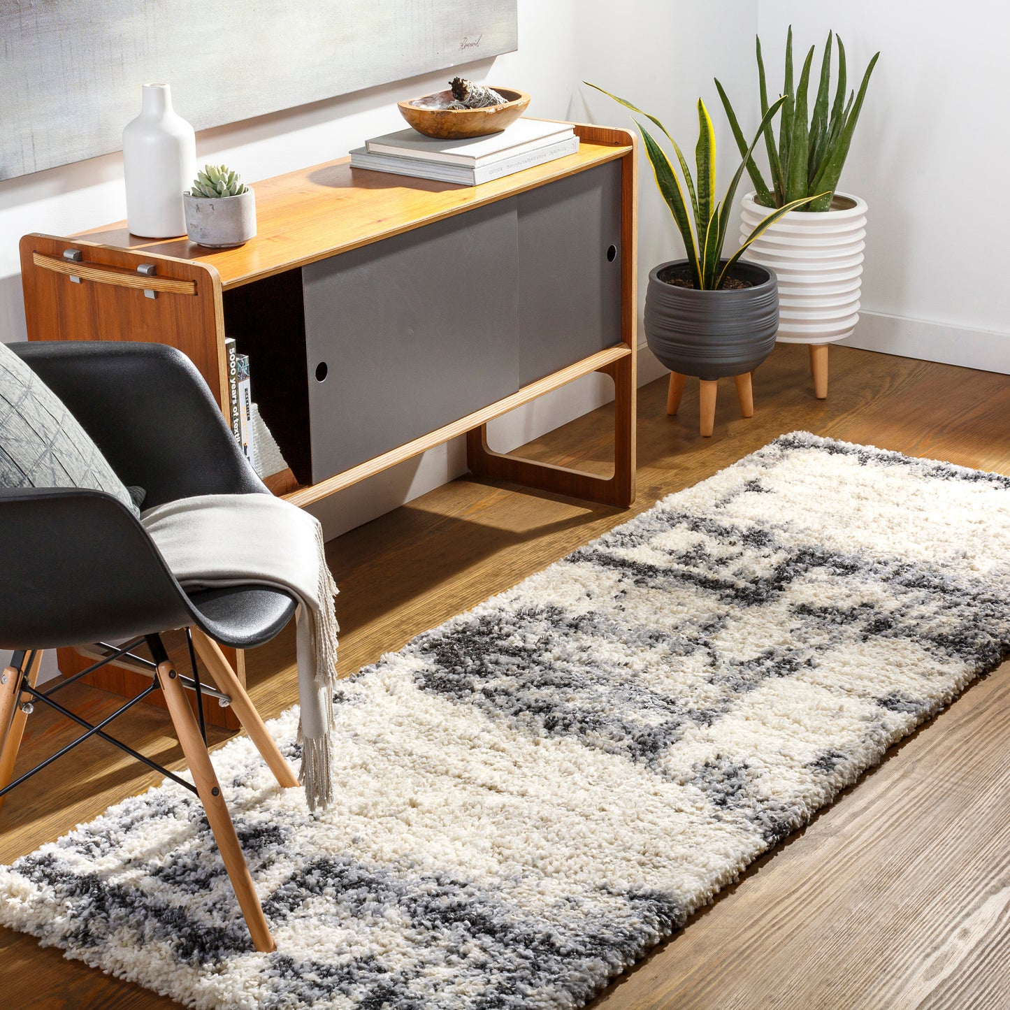 Eskimo Shag 29152 Machine Woven Synthetic Blend Indoor Area Rug by Surya Rugs