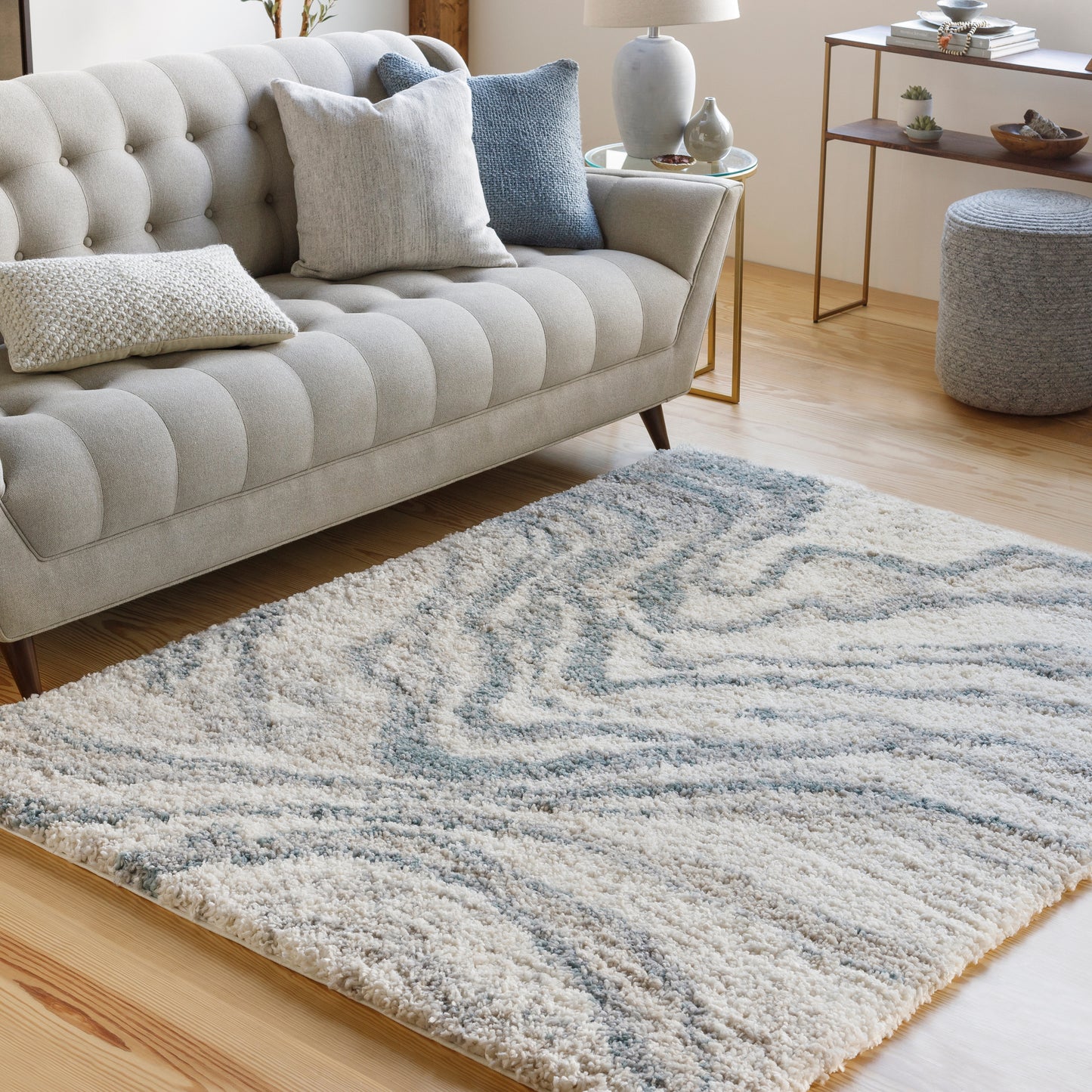 Eskimo Shag 29155 Machine Woven Synthetic Blend Indoor Area Rug by Surya Rugs