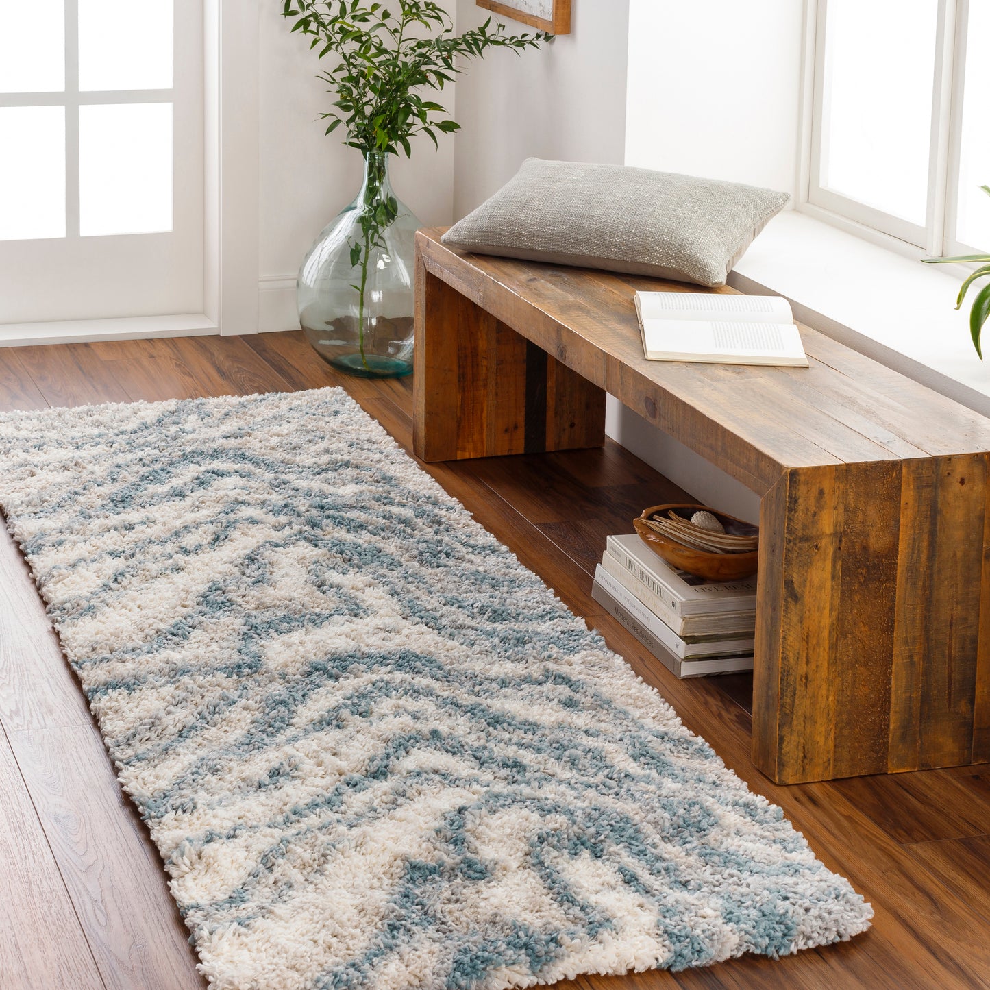 Eskimo Shag 29155 Machine Woven Synthetic Blend Indoor Area Rug by Surya Rugs