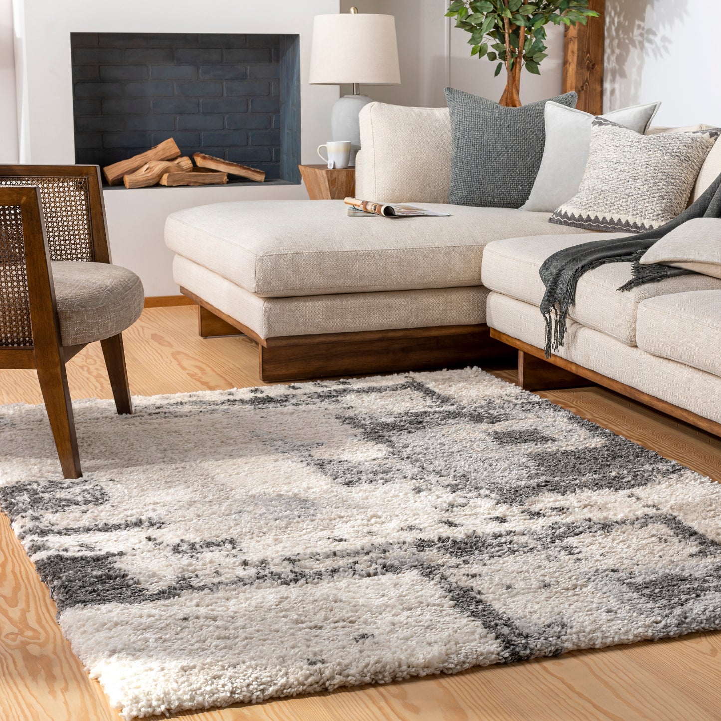 Eskimo Shag 29158 Machine Woven Synthetic Blend Indoor Area Rug by Surya Rugs