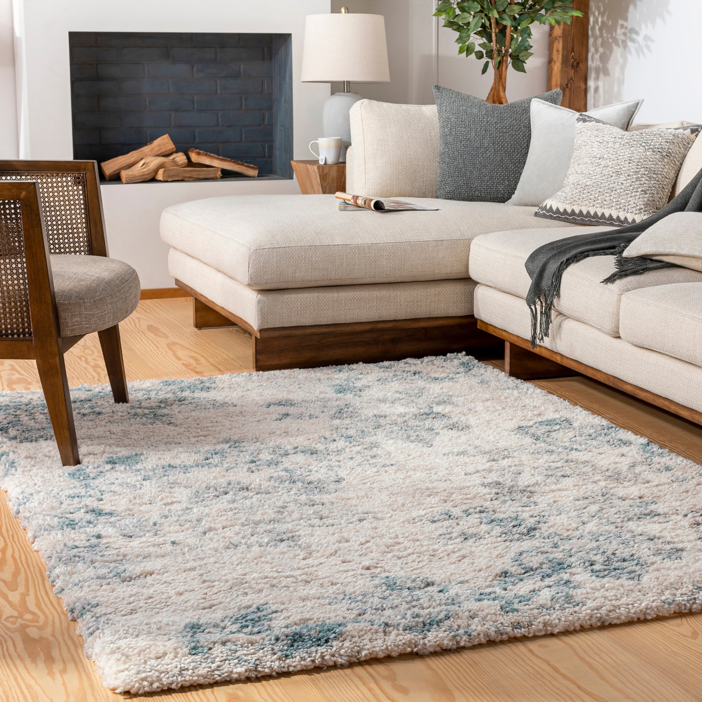 Eskimo Shag 29159 Machine Woven Synthetic Blend Indoor Area Rug by Surya Rugs