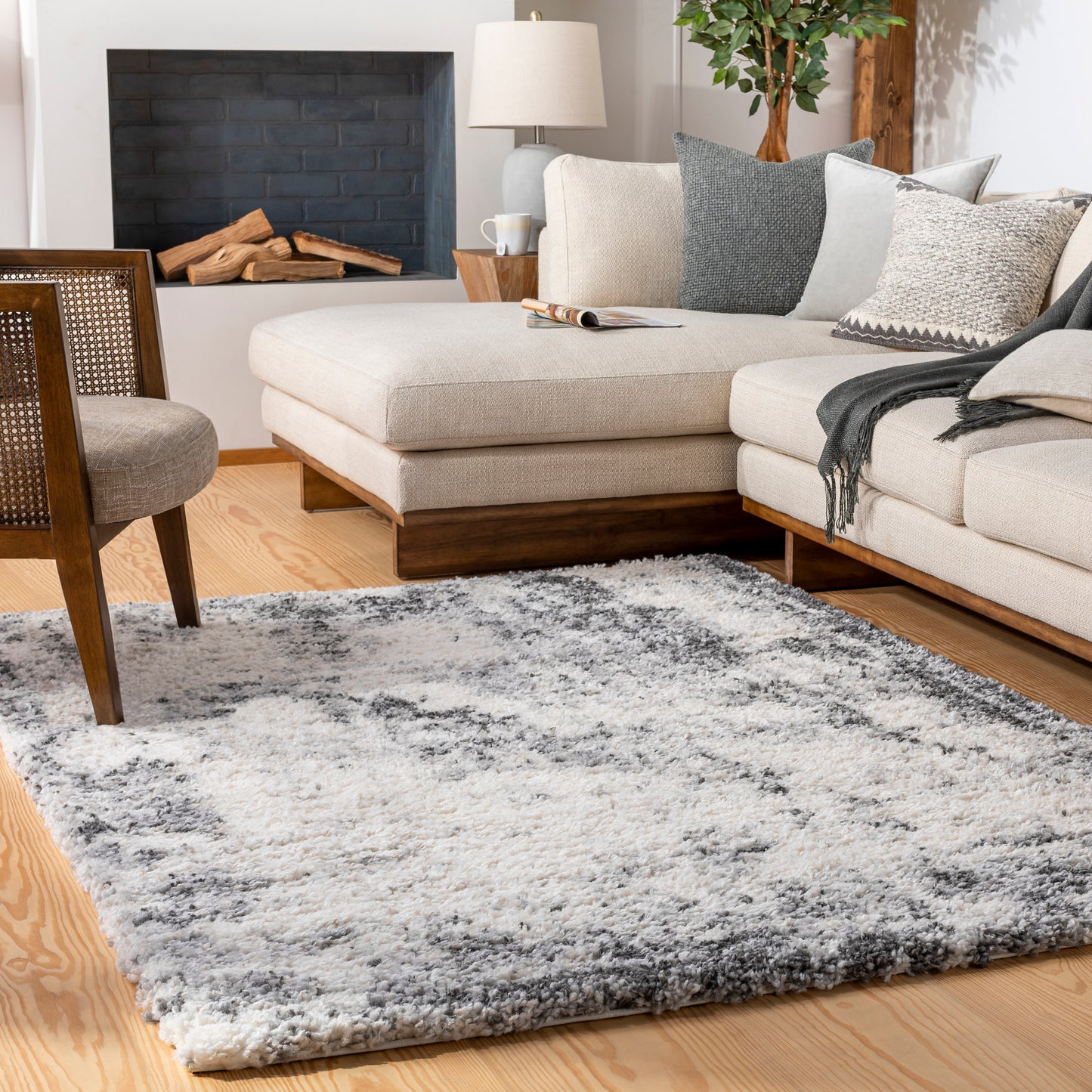 Eskimo Shag 29161 Machine Woven Synthetic Blend Indoor Area Rug by Surya Rugs