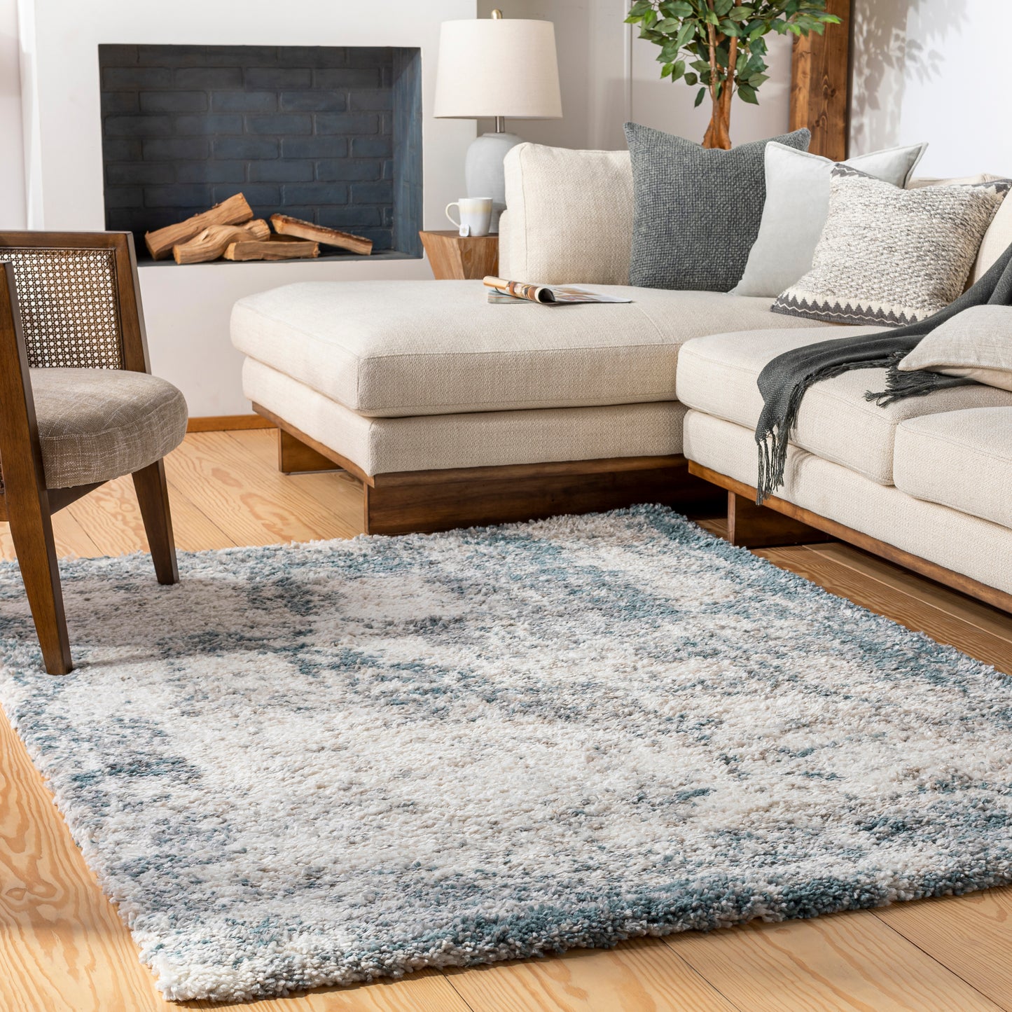 Eskimo Shag 29161 Machine Woven Synthetic Blend Indoor Area Rug by Surya Rugs