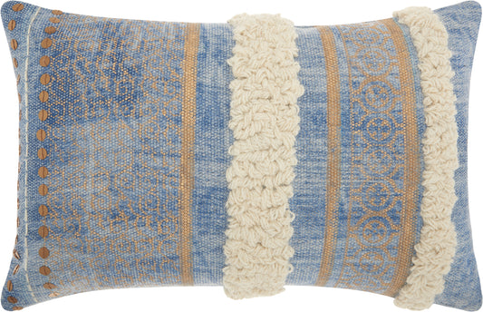 Life Styles AM104 Cotton Met Boho W/ Texture Throw Pillow From Mina Victory By Nourison Rugs