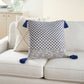 Life Styles CN623 Cotton Latice With Tassels Throw Pillow From Mina Victory By Nourison Rugs