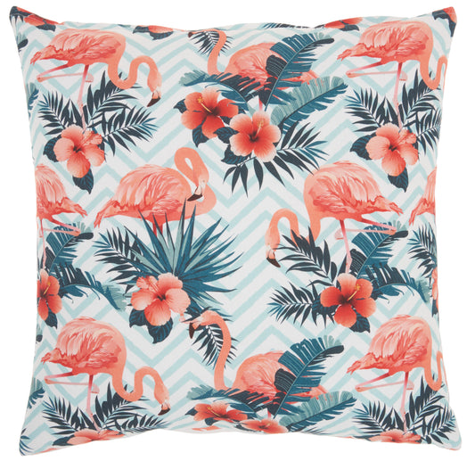 Life Styles SS915 Cotton Tropical Flamingos Throw Pillow From Mina Victory By Nourison Rugs