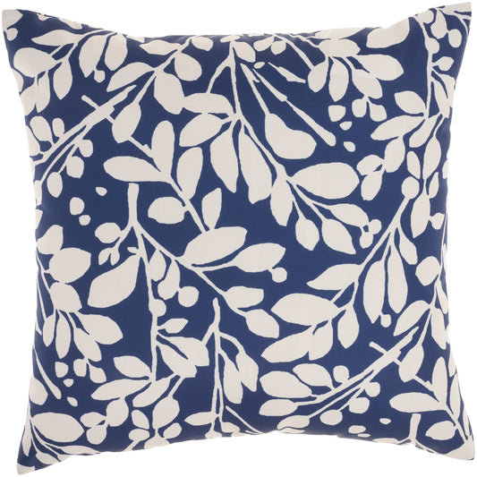 Nourison Rugs Waverly Waverly Pillows WP011 Leaf Storm Navy Throw Pillow