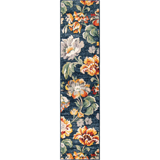 Orian Rugs Simply Southern Cottage Franklin Floral ASC/FRAF Distressed Navy Daisy Area Rug