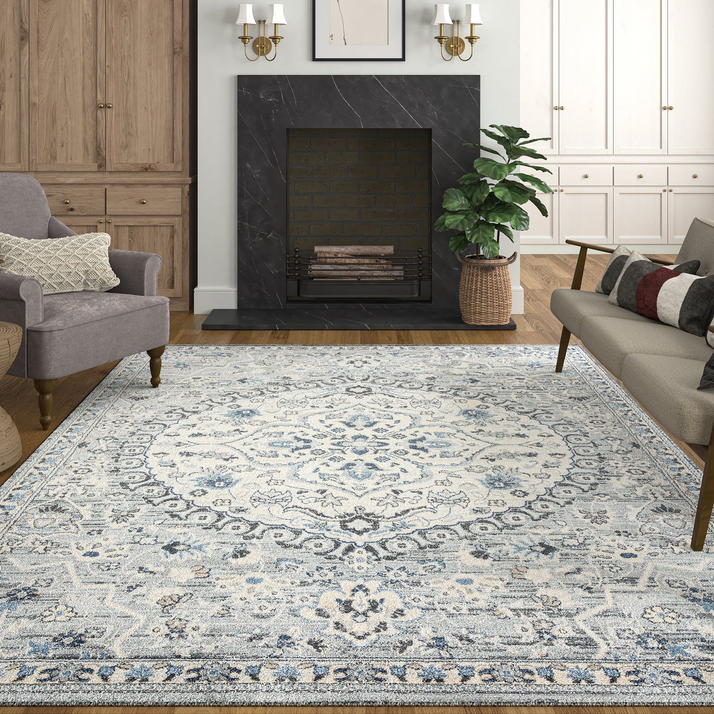 Tuscany-TUS11 Cut Pile Synthetic Blend Indoor Area Rug by Tayse Rugs