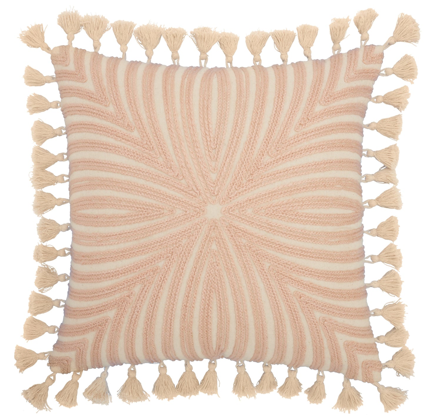 Life Styles ST407 Cotton Embroidered Burst Throw Pillow From Mina Victory By Nourison Rugs