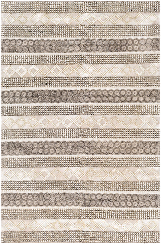 Farmhouse Neutrals 23867 Hand Woven Wool Indoor Area Rug by Surya Rugs