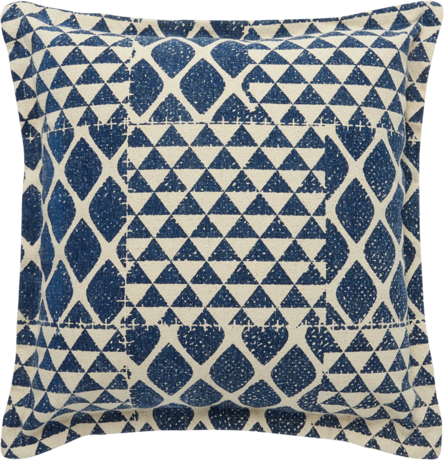 Life Styles DL569 Cotton Print Triangle Patch Throw Pillow From Mina Victory By Nourison Rugs