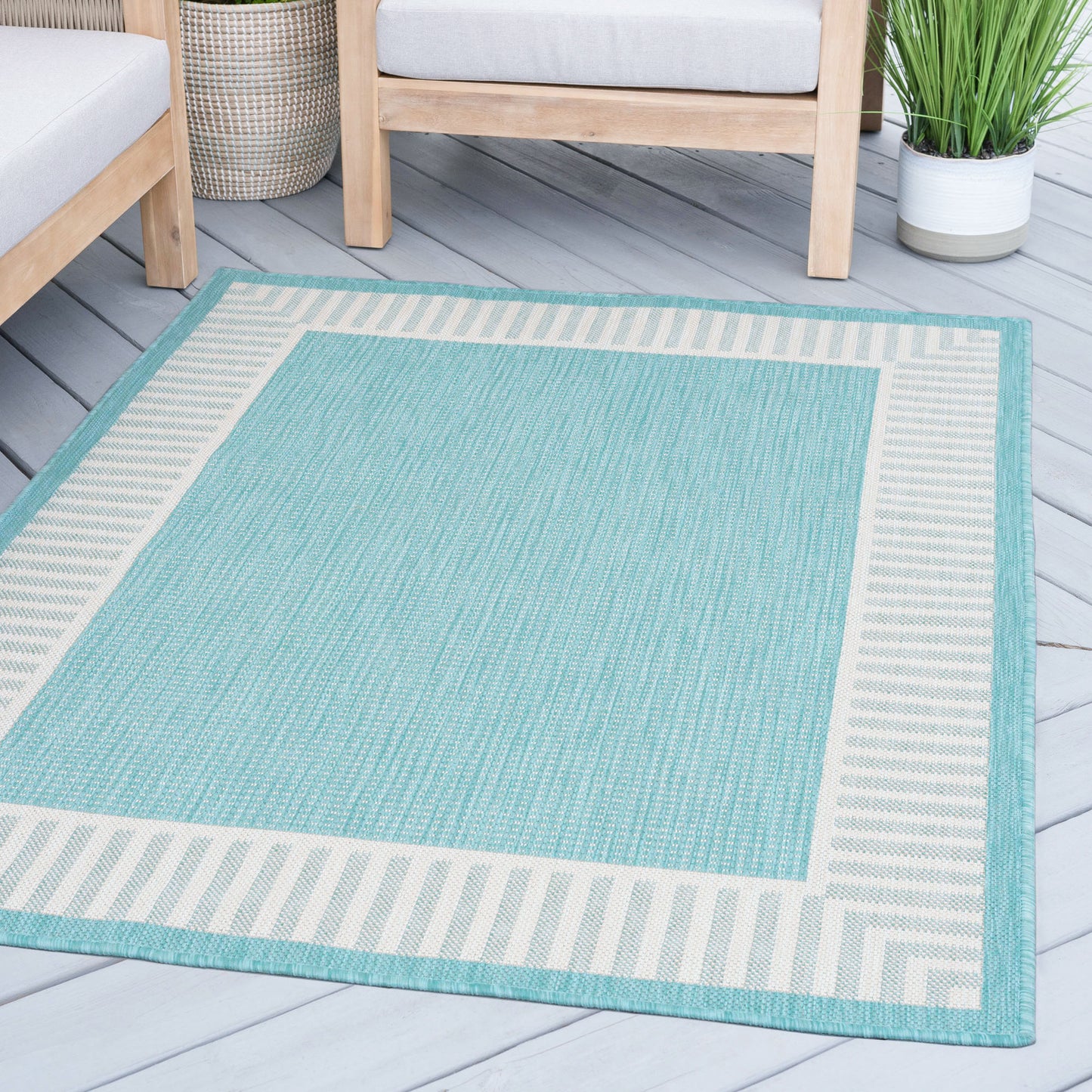 Eco-ECO11 Flat Weave Synthetic Blend Indoor/Outdoor Area Rug by Tayse Rugs