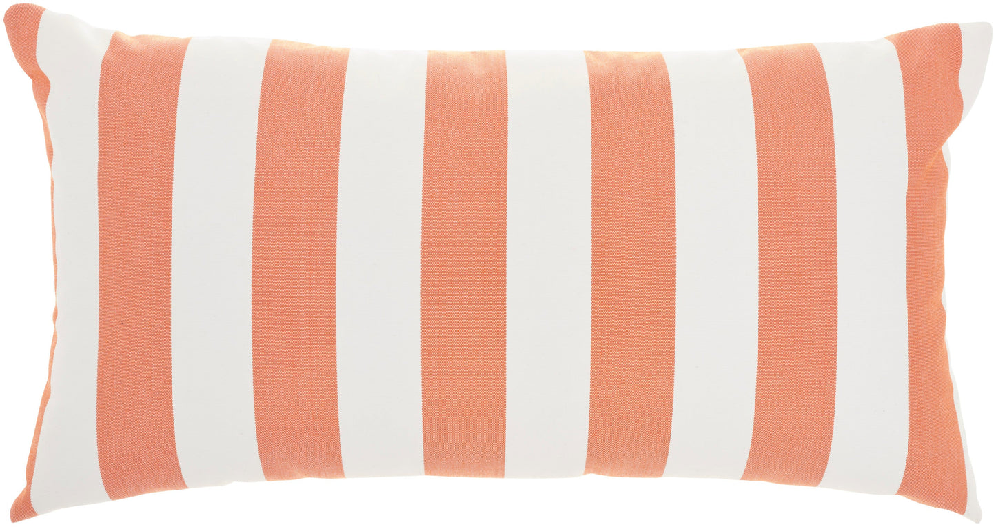 Outdoor Pillows L0388 Synthetic Blend Stripes - Reversible Throw Pillow From Mina Victory By Nourison Rugs