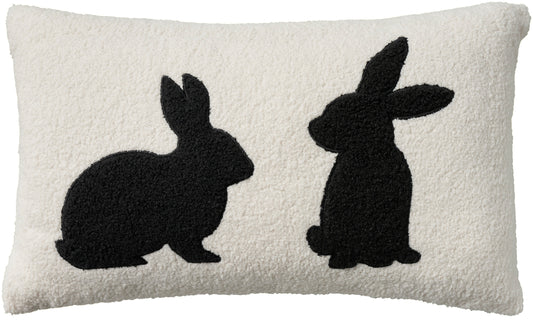 Pet Pillows & Access L0492 Synthetic Blend Sherpa Rabbit Silhou Throw Pillow From Mina Victory By Nourison Rugs