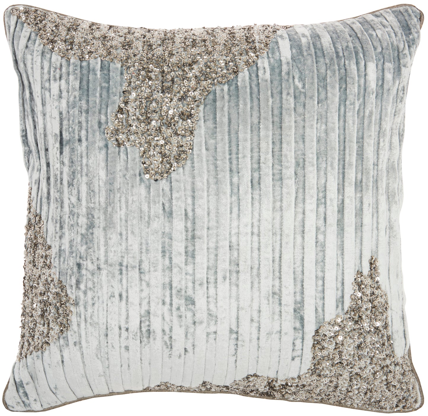 Sofia PN949 Cotton Beaded Pleated Velve Throw Pillow From Mina Victory By Nourison Rugs