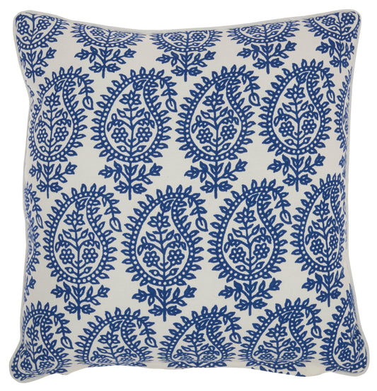 Life Styles RC790 Cotton Printed Paisley Throw Pillow From Mina Victory By Nourison Rugs
