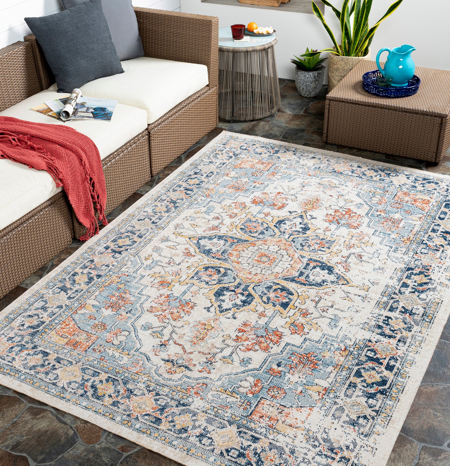 Huntington Beach 27964 Machine Woven Synthetic Blend Indoor/Outdoor Area Rug by Surya Rugs