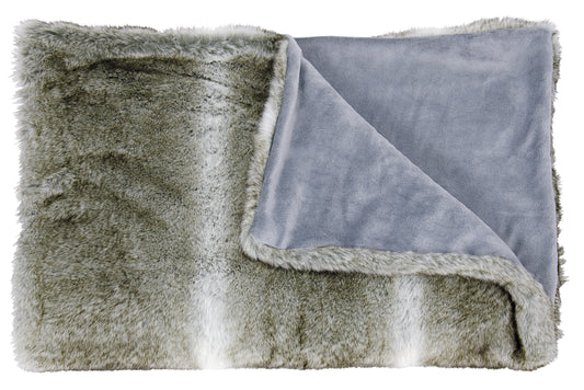 Throw SZ102 Synthetic Blend Faux Wolf Throw Throw Blanket From Mina Victory By Nourison Rugs