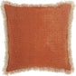 Life Styles AS301 Cotton Stonewash W/ Fringe Throw Pillow From Mina Victory By Nourison Rugs