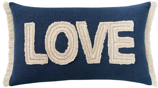 Life Styles EE182 Cotton Applq/Beaded Love Pillow Cover From Mina Victory By Nourison Rugs