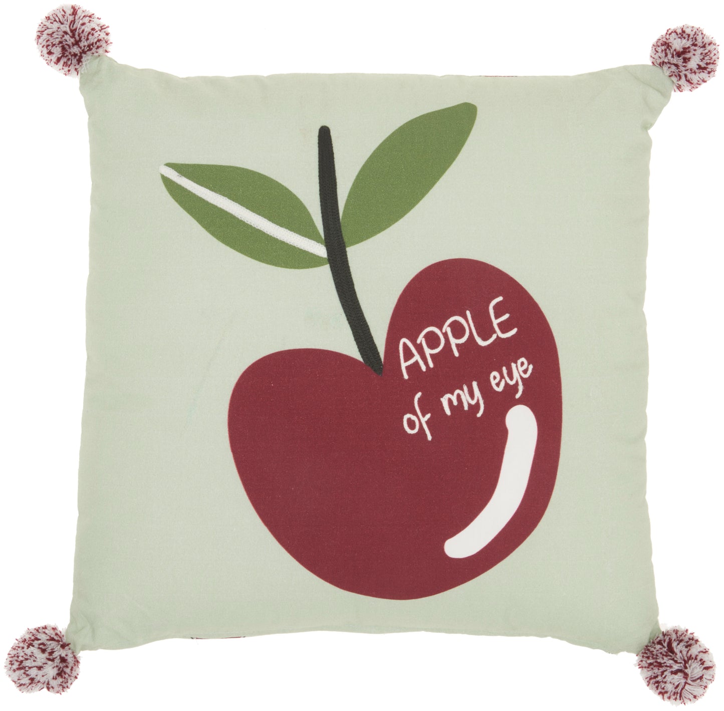 Plush lines CR902 Cotton Apple Of My Eye Throw Pillow From Mina Victory By Nourison Rugs