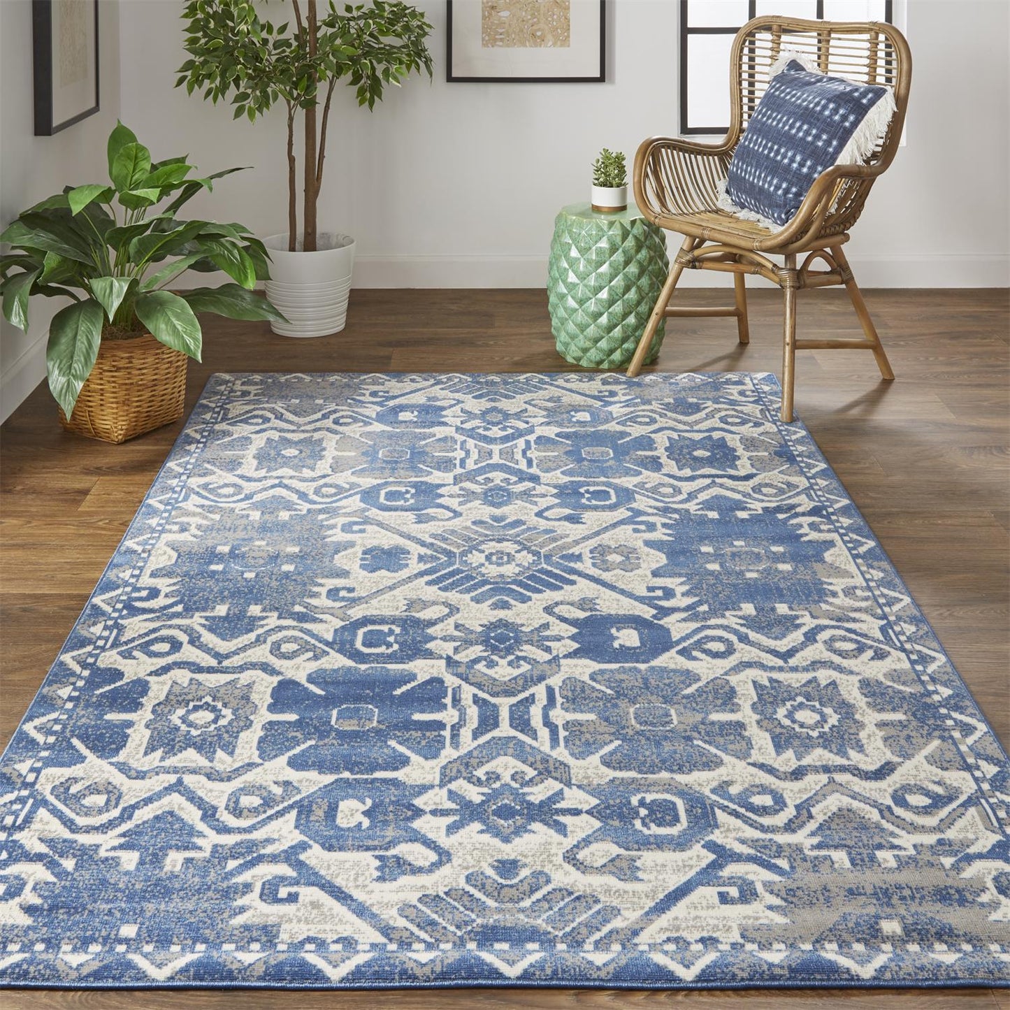 Foster 3758F Machine Made Synthetic Blend Indoor Area Rug by Feizy Rugs