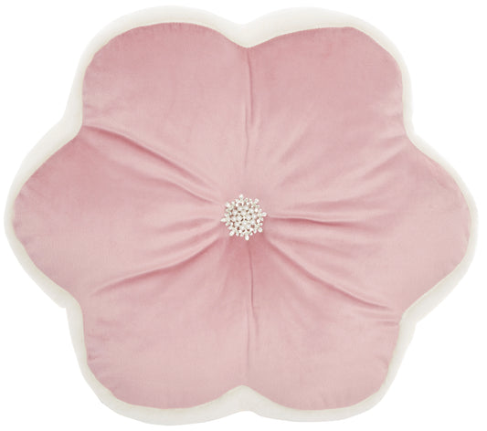 Sofia L0312 Synthetic Blend Velvet Sherpa Flower Throw Pillow From Mina Victory By Nourison Rugs