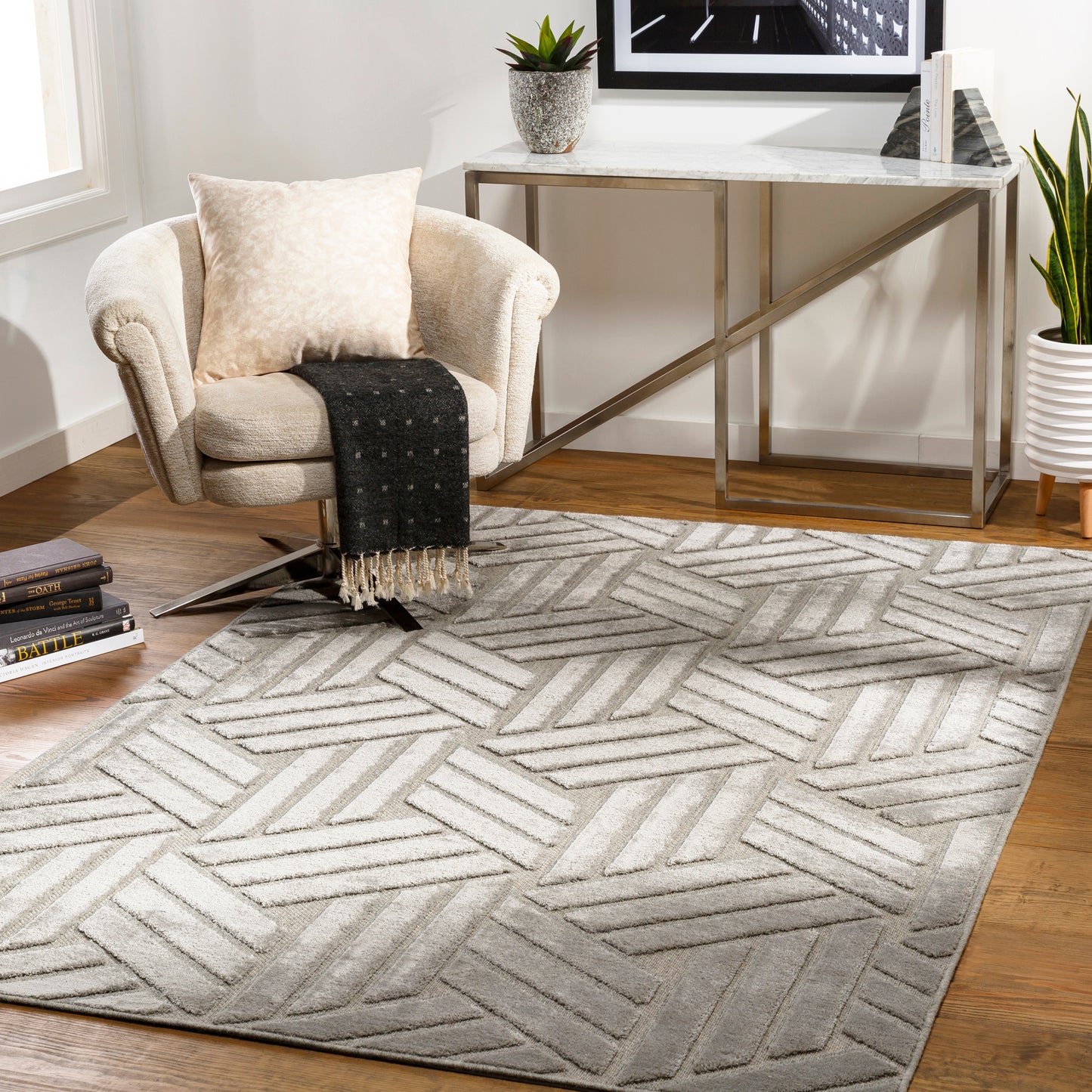 Kingston 29824 Machine Woven Synthetic Blend Indoor Area Rug by Surya Rugs