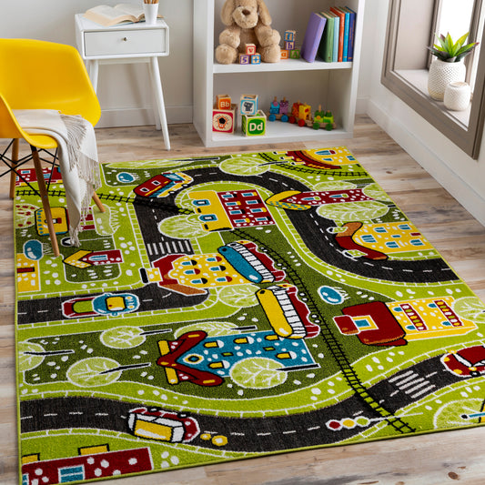 Kindergarten 26619 Machine Woven Synthetic Blend Indoor Area Rug by Surya Rugs