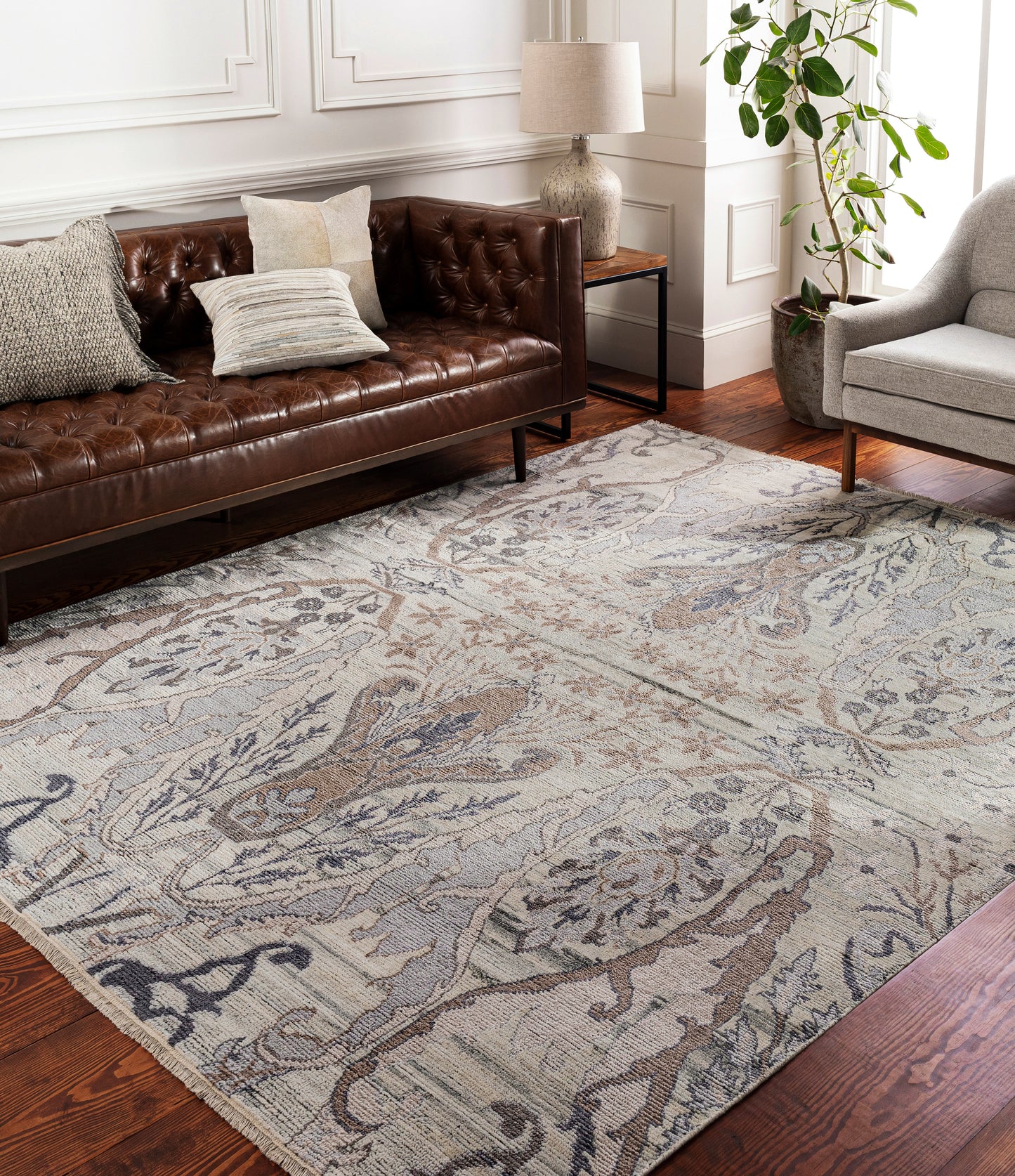 Kushal 26065 Hand Knotted Synthetic Blend Indoor Area Rug by Surya Rugs