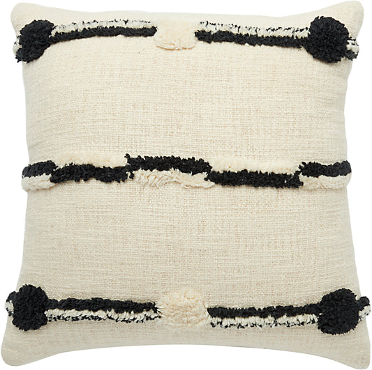 Life Styles ZH714 Cotton Connect The Dot Strp Throw Pillow From Mina Victory By Nourison Rugs
