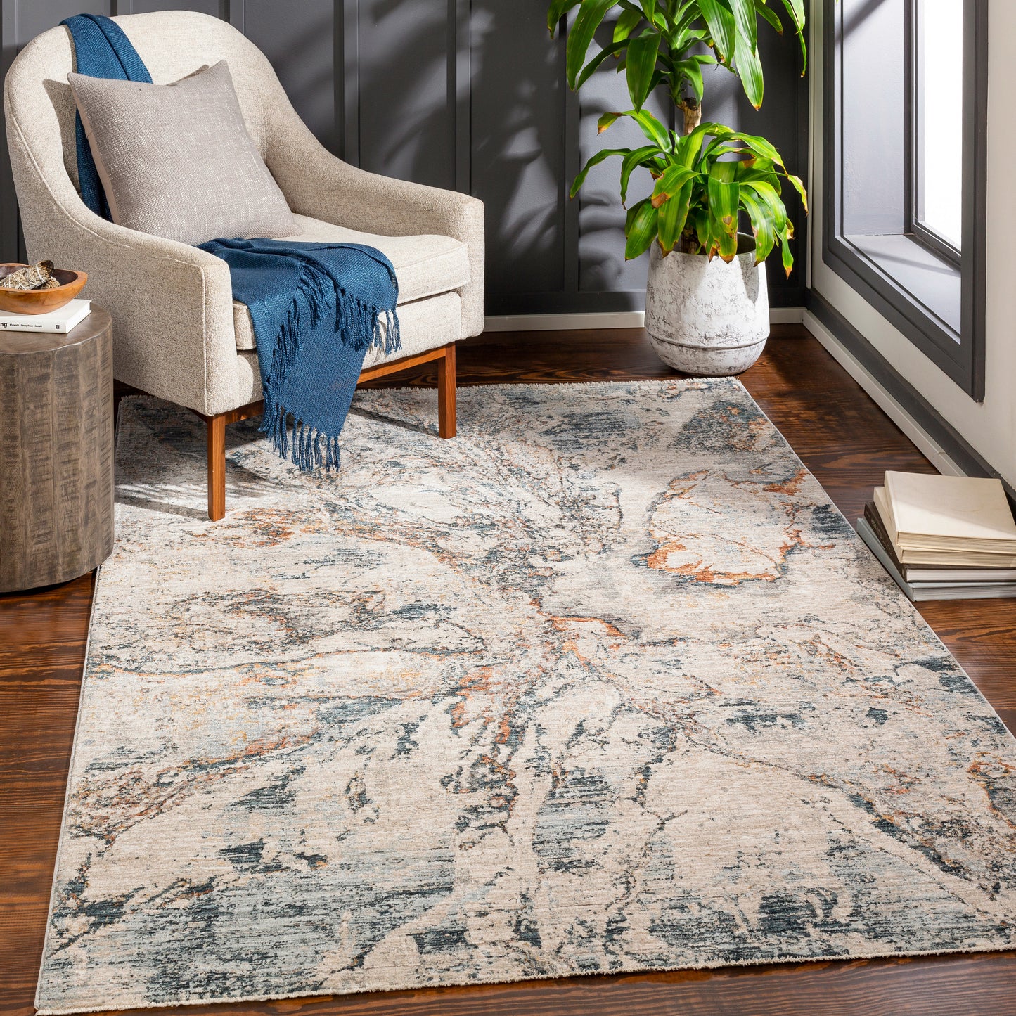 Laila 27799 Machine Woven Synthetic Blend Indoor Area Rug by Surya Rugs