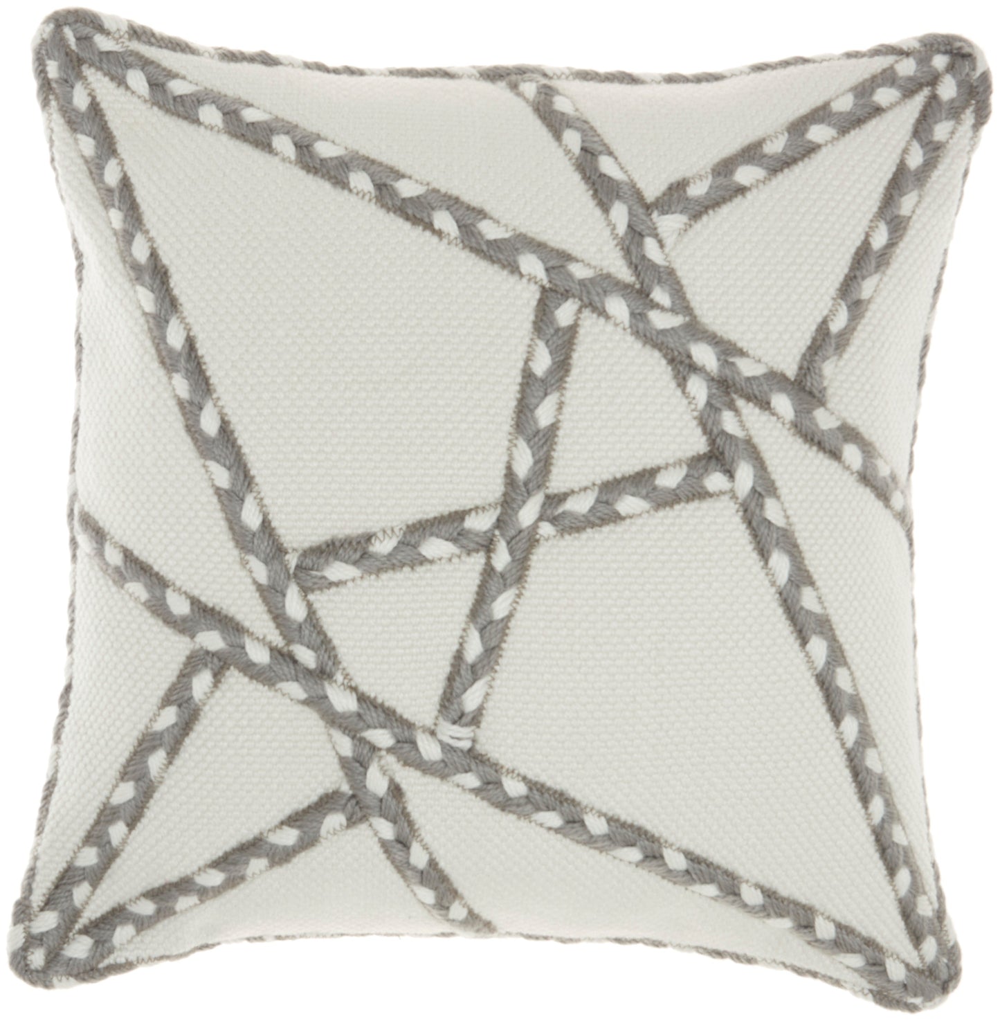 Outdoor Pillows VJ006 Synthetic Blend Woven Braided Geomet Throw Pillow From Mina Victory By Nourison Rugs