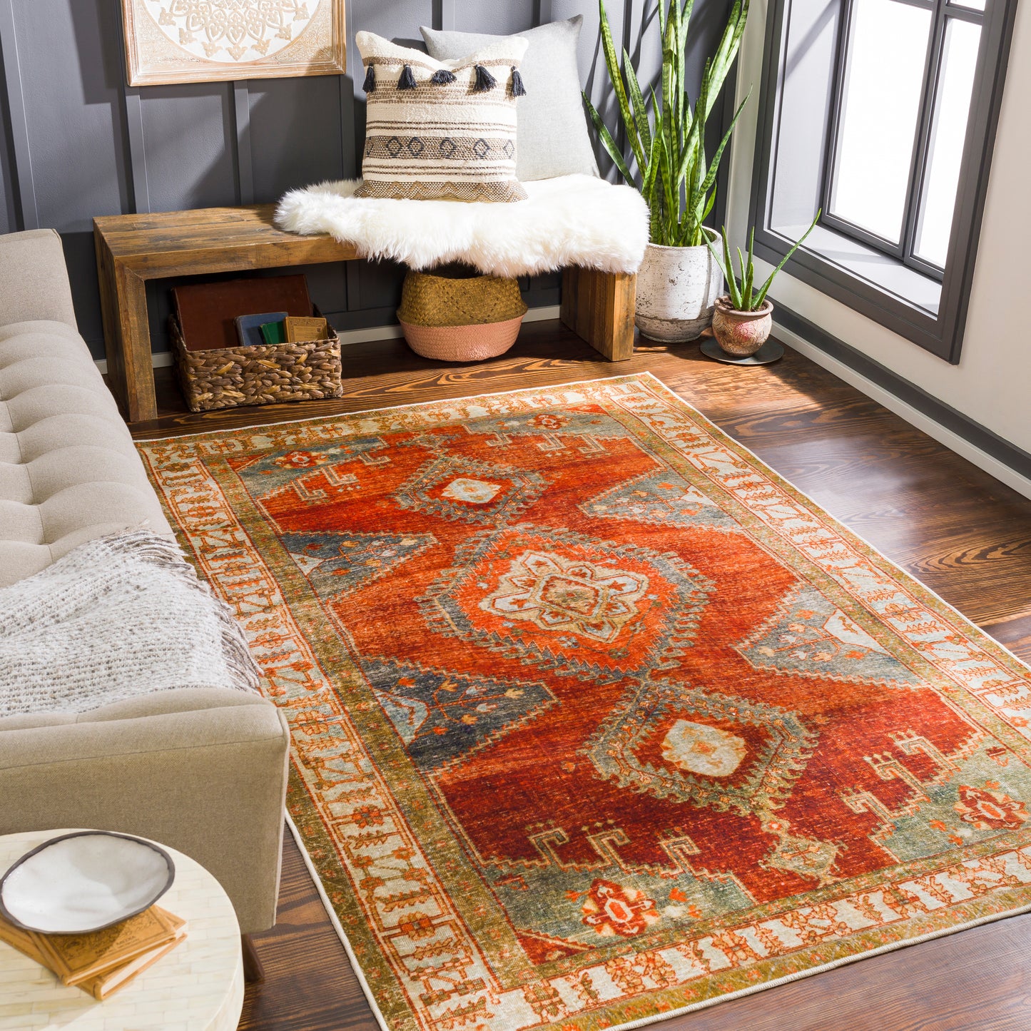 Lavable 29447 Machine Woven Synthetic Blend Indoor Area Rug by Surya Rugs