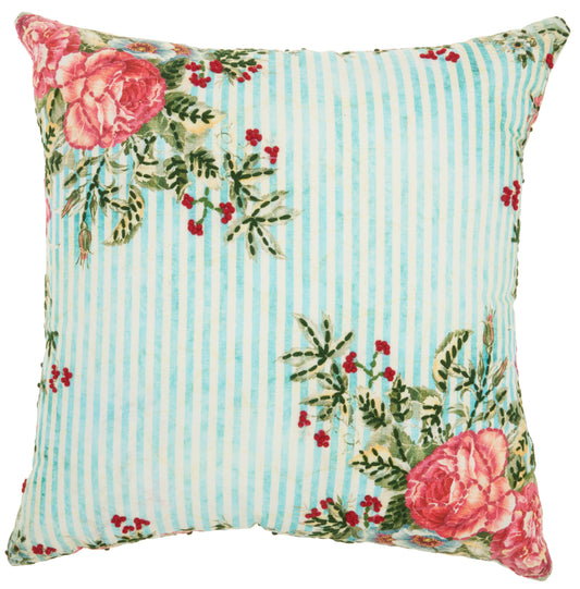 Life Styles ST390 Cotton Spring Garden Throw Pillow From Mina Victory By Nourison Rugs