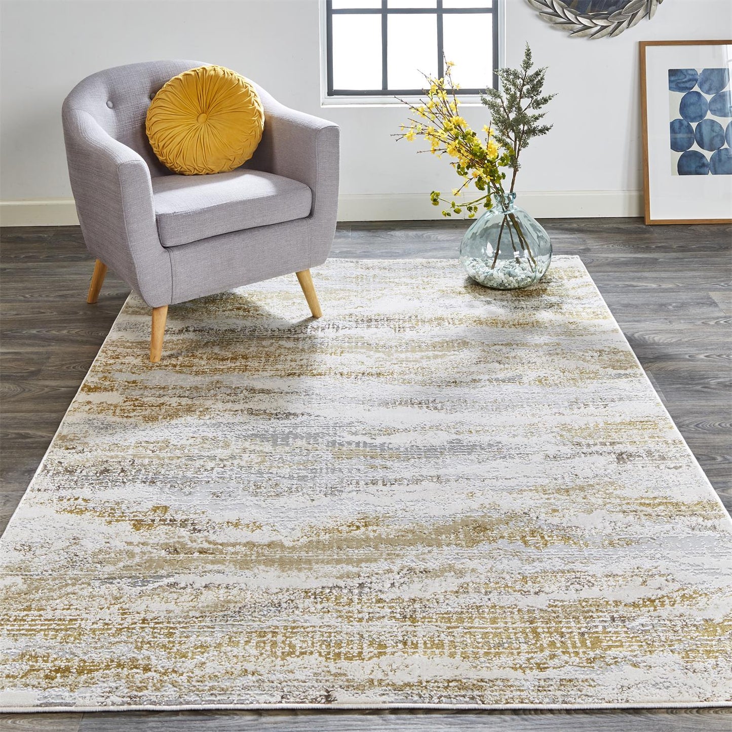 Aura 3735F Machine Made Synthetic Blend Indoor Area Rug by Feizy Rugs