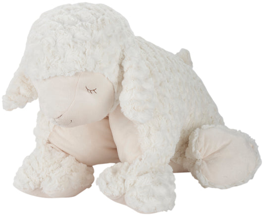 Plush Lines N2645 Synthetic Blend Foldable Lamb Stuffed Animal Throw Pillow From Mina Victory By Nourison Rugs