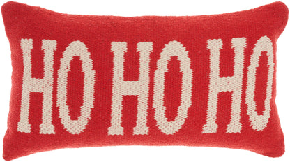 Holiday Pillows DC120 Cotton Woven Ho Ho Ho Throw Pillow From Mina Victory By Nourison Rugs