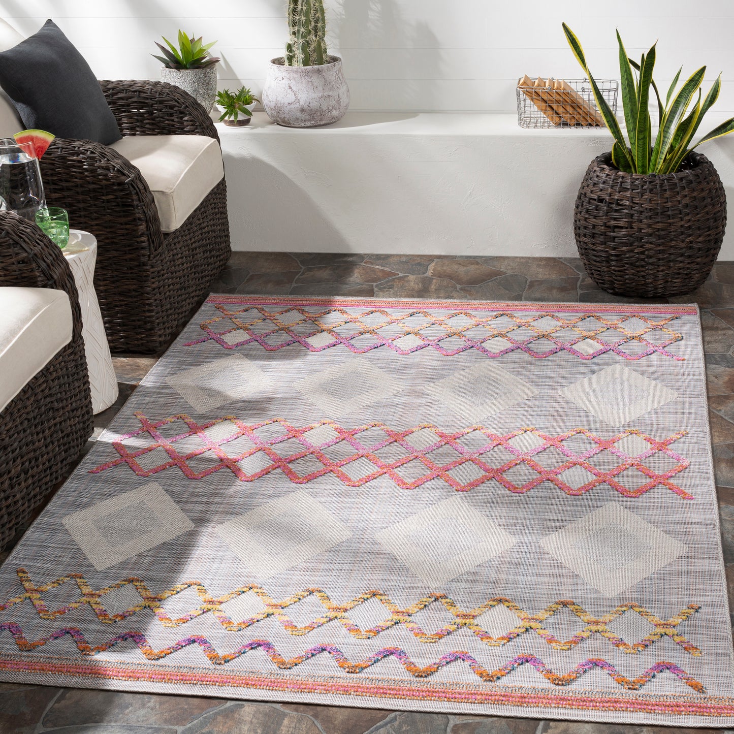 Murcia 26622 Machine Woven Synthetic Blend Indoor/Outdoor Area Rug by Surya Rugs