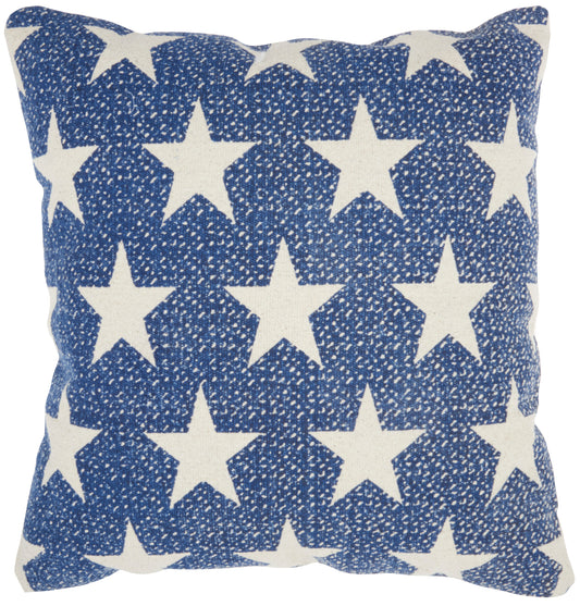 Life Styles DL507 Cotton Printed Stars Throw Pillow From Mina Victory By Nourison Rugs