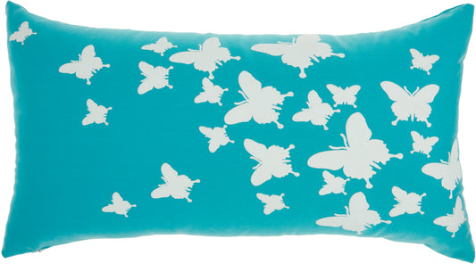 Outdoor Pillows L0204 Synthetic Blend Raised Butterfly Throw Pillow From Mina Victory By Nourison Rugs