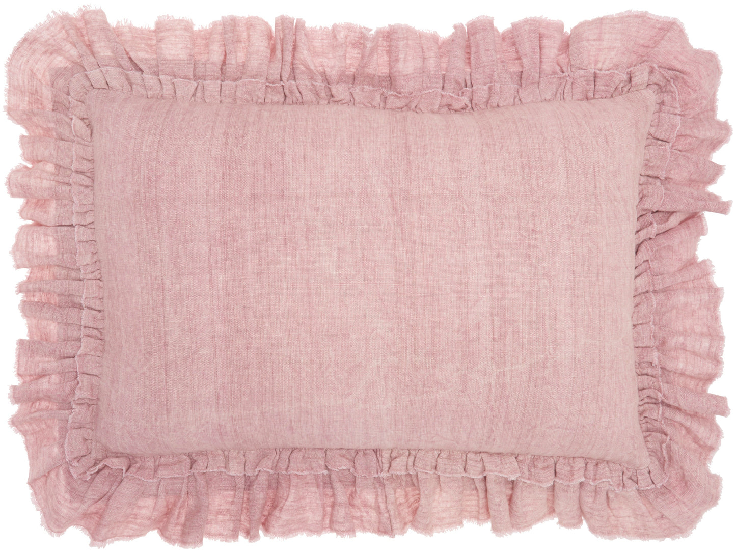 Sofia GE901 Linen Linen Frilled Border Throw Pillow From Mina Victory By Nourison Rugs