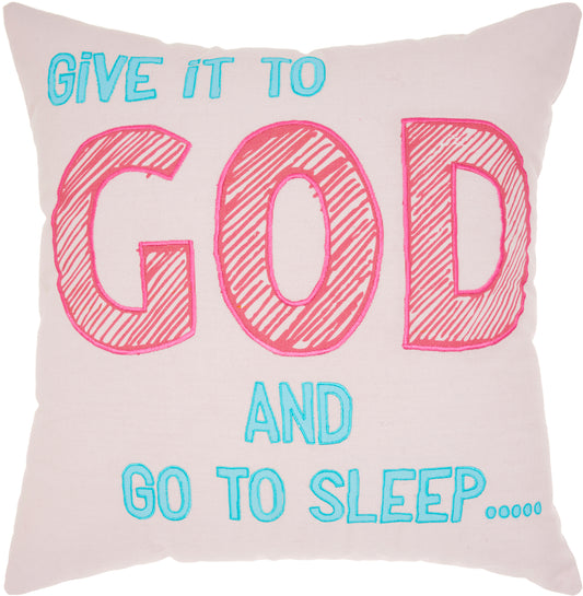 Nourison Rugs Mina Victory Trendy, Hip, New-Age RN905 Give To God-Go Sleep Multicolor Throw Pillow