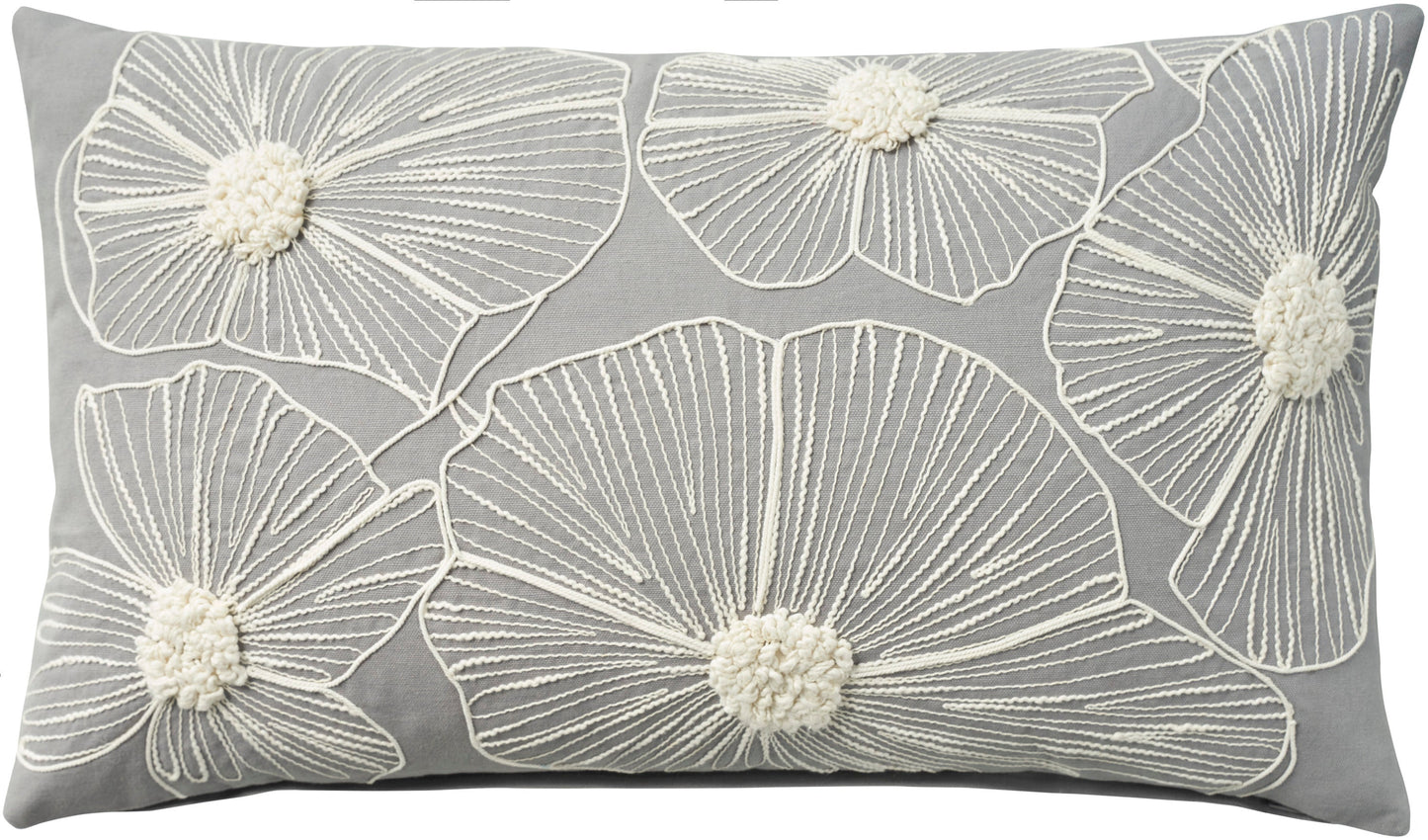 Life Styles AZ358 Cotton Embroidered Flowers Pillow Cover From Mina Victory By Nourison Rugs