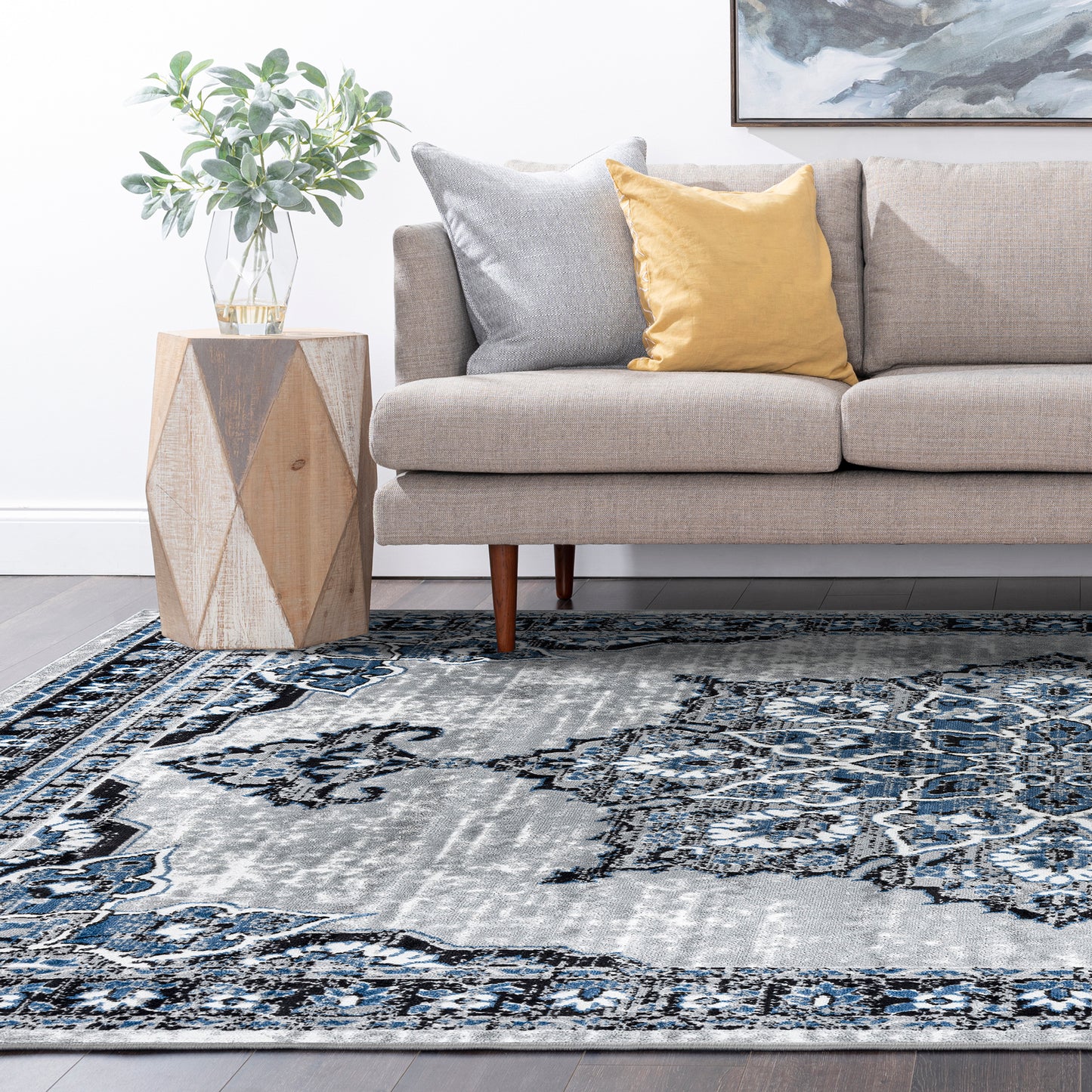 Wyatt-WYT14 Cut Pile Synthetic Blend Indoor Area Rug by Tayse Rugs