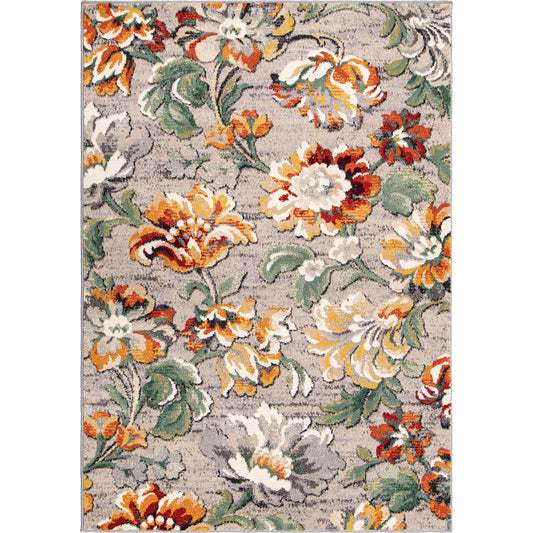 Orian Rugs Simply Southern Cottage Franklin Floral ASC/FRAF Distressed Grey Area Rug