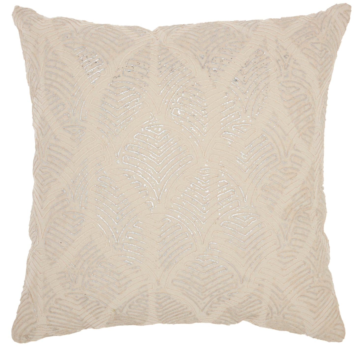 Life Styles ST154 Cotton Met Emb Feathers Throw Pillow From Mina Victory By Nourison Rugs